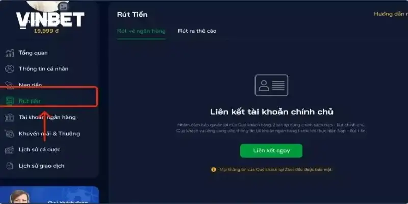 Rút tiền Vinbet nhanh, an toàn, hướng dẫn chi tiết A-Z